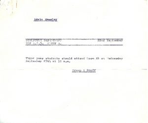 Area Designated A Project. Invite to Edwin Hemsley, September 22, 1972. ADC