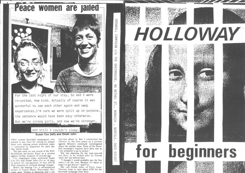 Greenham Common Women’s Peace Camp. ‘Holloway For Beginners’, Snowball Campaign, n.d. Deposited by Gwyn Kirk, 27 May 2014.